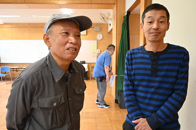 近影：志田武雄さん（左）と水野秀司さん（右）